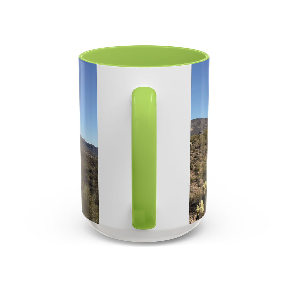 Desert Vista Accent Coffee Mug — Arizona Saguaro Landscape (11/15oz)