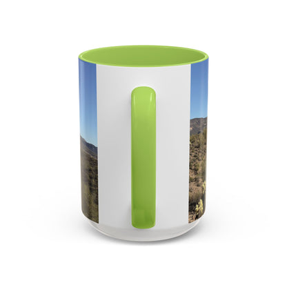 Desert Vista Accent Coffee Mug — Arizona Saguaro Landscape (11/15oz)