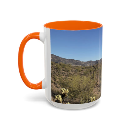 Desert Vista Accent Coffee Mug — Arizona Saguaro Landscape (11/15oz)