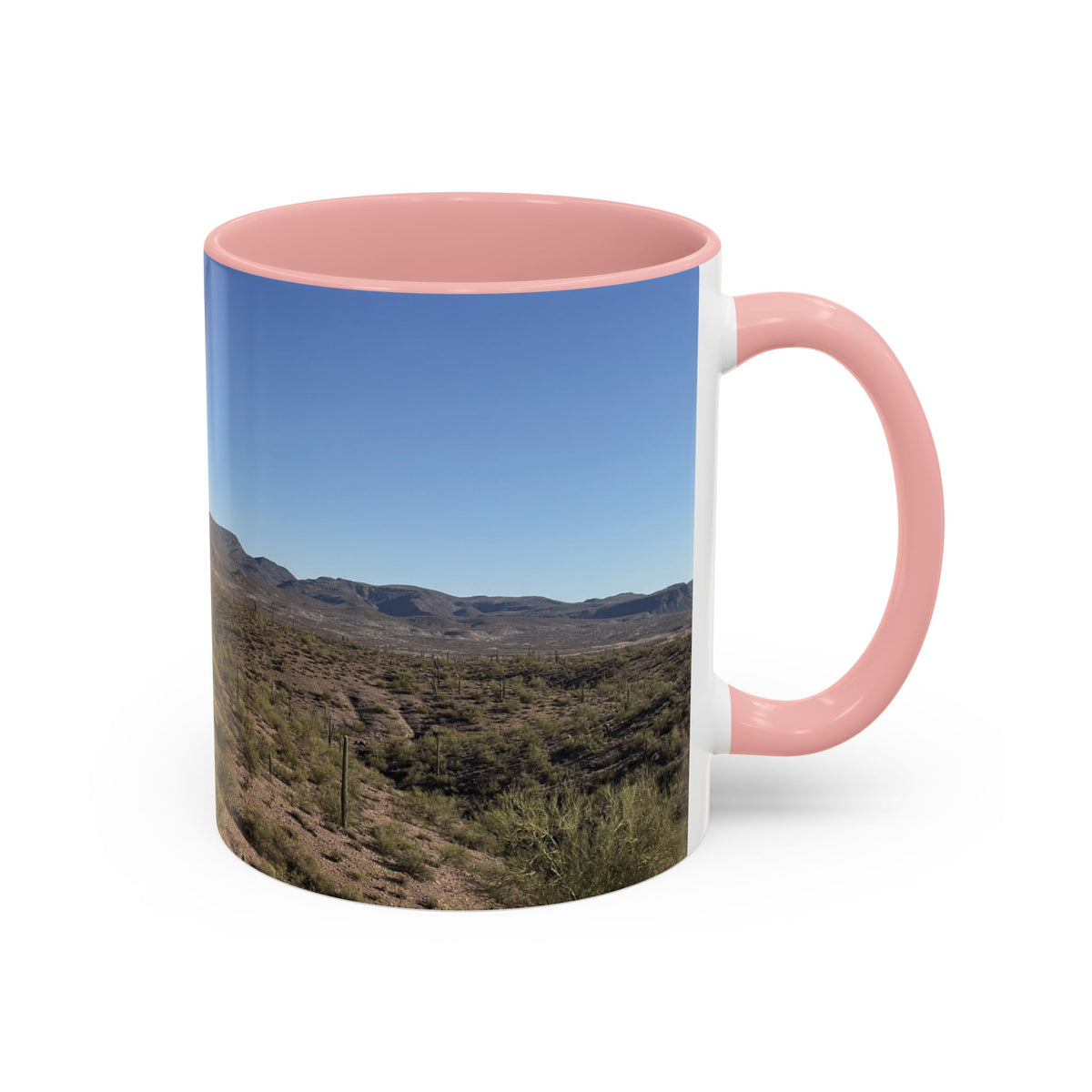 Desert Vista Accent Coffee Mug — Arizona Saguaro Landscape (11/15oz)