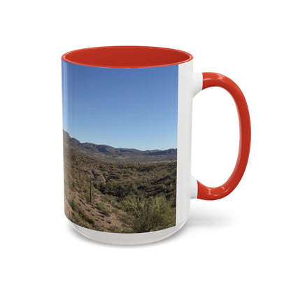 Desert Vista Accent Coffee Mug — Arizona Saguaro Landscape (11/15oz)