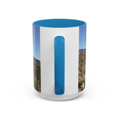 Desert Vista Accent Coffee Mug — Arizona Saguaro Landscape (11/15oz)