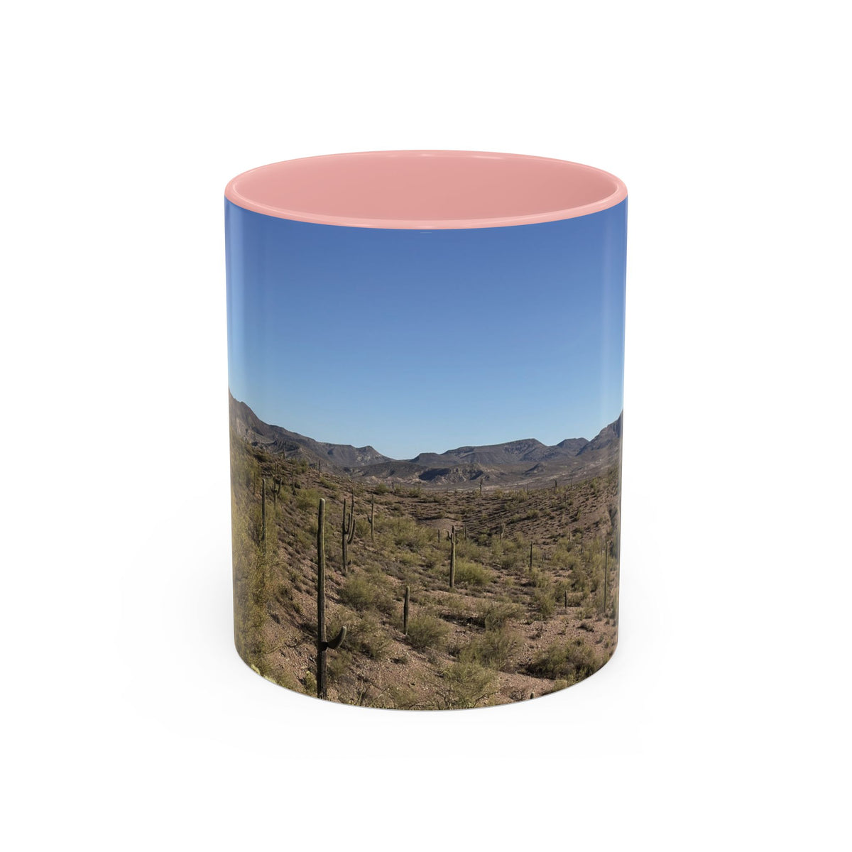 Desert Vista Accent Coffee Mug — Arizona Saguaro Landscape (11/15oz)
