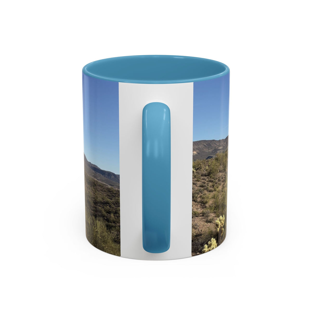Desert Vista Accent Coffee Mug — Arizona Saguaro Landscape (11/15oz)