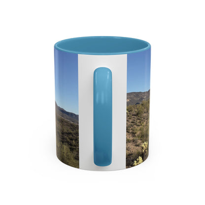 Desert Vista Accent Coffee Mug — Arizona Saguaro Landscape (11/15oz)