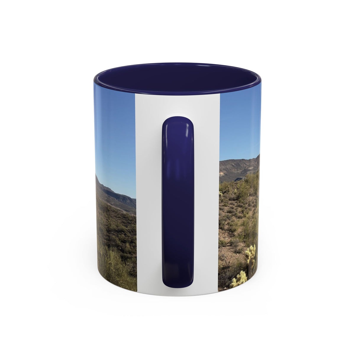Desert Vista Accent Coffee Mug — Arizona Saguaro Landscape (11/15oz)