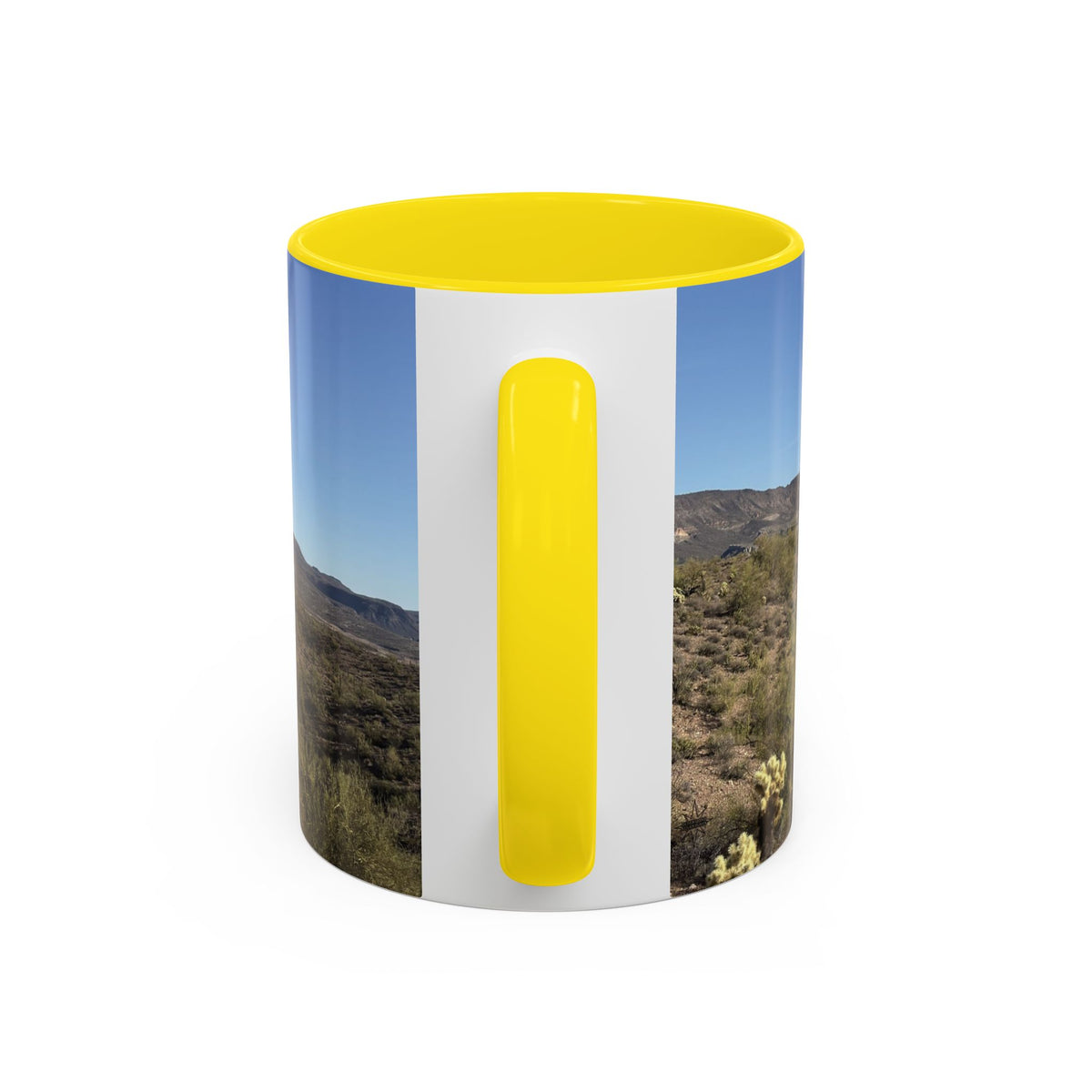 Desert Vista Accent Coffee Mug — Arizona Saguaro Landscape (11/15oz)