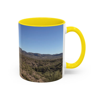 Desert Vista Accent Coffee Mug — Arizona Saguaro Landscape (11/15oz)