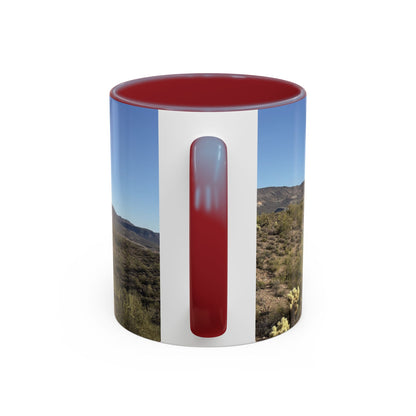 Desert Vista Accent Coffee Mug — Arizona Saguaro Landscape (11/15oz)