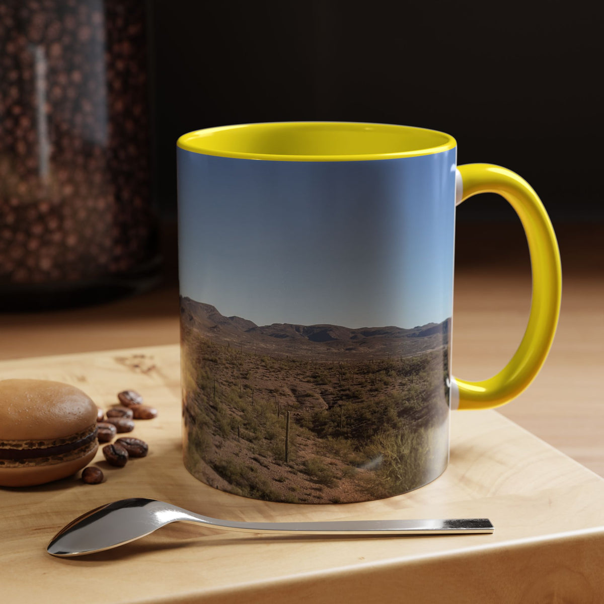Desert Vista Accent Coffee Mug — Arizona Saguaro Landscape (11/15oz)