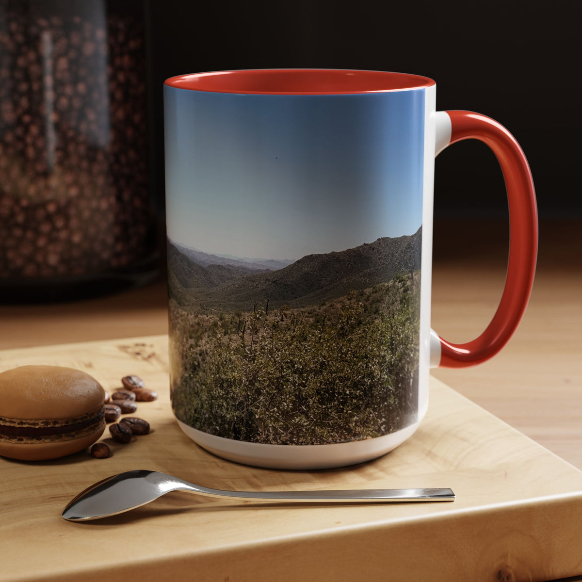Mountain Vista Accent Coffee Mug — Scenic Desert Range (11/15 oz)